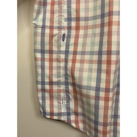 COOLIBAR Nassau Fishing Shirt Men Large Pastel Gingham Button Up UPF 50+ - Picture 10 of 16
